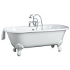 Cheviot 2170-WC-0-AB REGAL Cast Iron Bathtub with Shaughnessy Feet, White Interior, Custom Colour Exterior, Antique Bronze Feet Tub