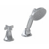 Graff G-6855-C15B-UB-T Finezza UNO Deck-Mounted Handshower & Diverter Set w/Cross Handle (Trim Only) , Unfinished Brass