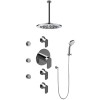 Graff GB1.231A-LM45S-PC Contemporary Round Thermostatic Set w/Body Sprays & Handshower , Polished Chrome