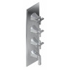 Graff G-8179-1L3C-BNi-T M-Series Finezza DUE 4-Hole Trim Plate w/Finezza Handles (Vertical Installation), Brushed Nickel