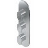 Graff G-8056-LM44E0-BK-T M-Series Round 3-Hole Trim Plate with Ametis Handles (Vertical Installation), Architectural Black