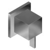 Graff G-8071-LM39E1-SN-T M-Series Square Two-Way Diverter Valve Trim Plate w/Qubic Tre Handle, Steelnox (Satin Nickel)