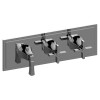 Graff G-8178H-1L2C-BAU-T M-Series Finezza DUE 3-Hole Trim Plate w/Finezza Handles (Horizontal Installation), 24K Brushed Gold Plated