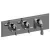 Graff G-8178H-2C1L-BAU-T M-Series Finezza DUE 3-Hole Trim Plate w/Finezza Handles (Horizontal Installation), 24K Brushed Gold Plated