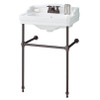 Cheviot 553-WH-4/575-CH ESSEX Console Sink, White Sink with Chrome Console Stand Sink