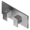 Graff G-8048H-LM31E0-PC-T M-Series Square Thermostatic 2-Hole Trim Plate w/Solar Handle (Horizontal Installation), Polished Chrome