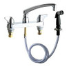 Chicago Faucets - 1102-CP - 8-inch Center Deck Mounted Sink Faucet with Side Spray