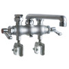 Chicago Faucets 686-RCF Laundry Sink Fitting for older laundry tub where vertical pipes come down from the wall or ceiling at 3-3/8 inch centers.