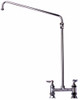 T&S Brass - B-0281 - Double Pantry Faucet, Deck Mount, 8-inch Centers, 12-inch Elevated Swing Nozzle
