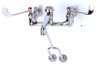 T&S Brass - B-0657 - Service Sink Faucet, Wall Mount, 8-inch Centers, Vacuum Breaker, Integral Stops, Wrist Handles