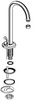 American Standard 12124-0020A - Chrome Plated Gooseneck Spout, Less Drain