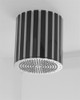 Jaclo 12R-LV-101 - Lumiere Circolare 12" Diameter Vertical Black Striped Rain Canopy - POLISHED STAINLESS STEEL