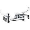 Chicago Faucets 640-S6E35-317YAB - Hot and Cold Water 8-inch Wall Mounted Sink Faucet with Integral Supply Stops