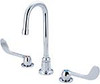 Central Brass 0072-GSAEL-Q Cast Brass Concealed Ledge Faucet on 8-inch centers with Gooseneck Spout