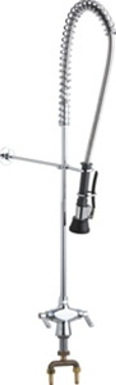 Chicago Faucets 919-TFABCP - Single Hole Deck Mounted Pre-Rinse Fitting with Triple Force Spray Head Chicago Faucets 919-TFABCP - Single Hole Deck Mounted Pre-Rinse Fitting with Triple Force Spray Head
