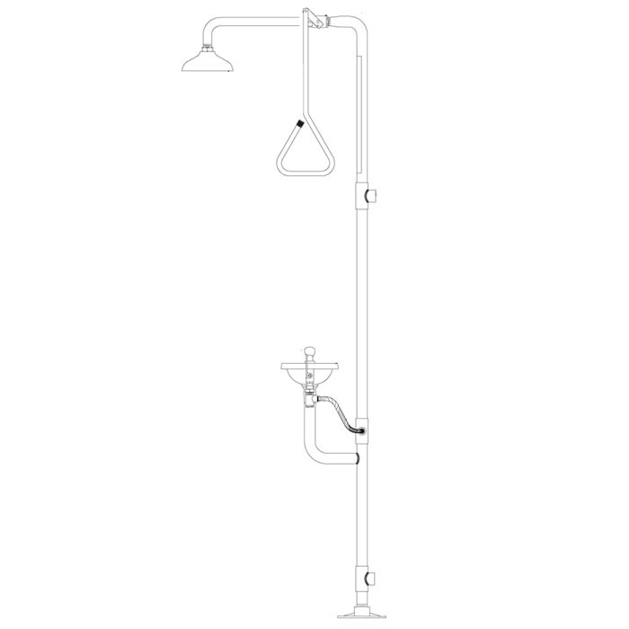 Speakman SE-617 - Stay open shower with pull rod activation, SE-506 eyewash.