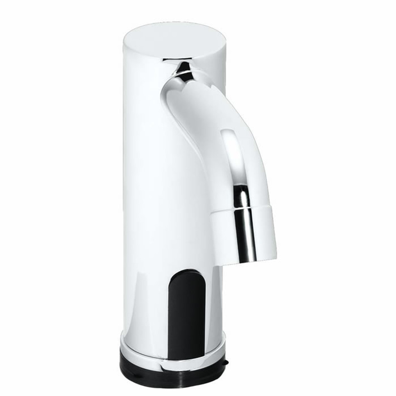 Speakman S-9300 - Battery powered lavatory faucet. Solenoid with built-in filter. Electronics housed above counter. Solid brass body and spout. Uses two (2) 3-volt lithium batteries. Low battery warning light (10% life remains). 60-second time out featur