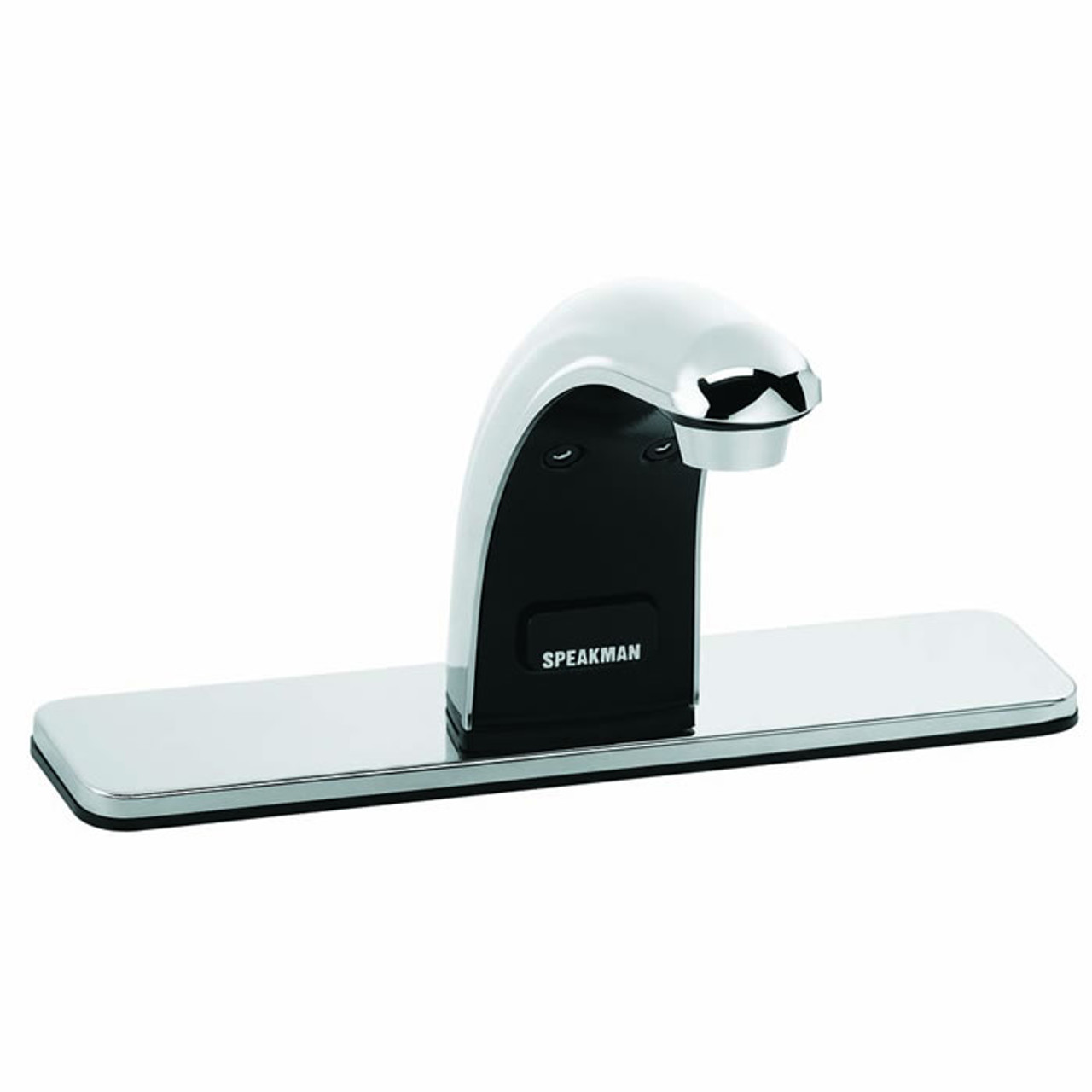 Speakman S-8820 - AC powered/plug-in lavatory faucet. Solenoid with built-in filter. Electronics housed above counter. All metal chassis and removable cover. 60-second time out feature prevents floods. Meets ASME A112.18.1/CSA B125.1