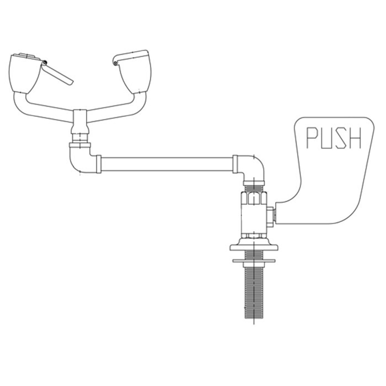 Speakman SE-571 - Tabletop mounted, twin aerated sprays, stay open ball valve, paddle handle activation.