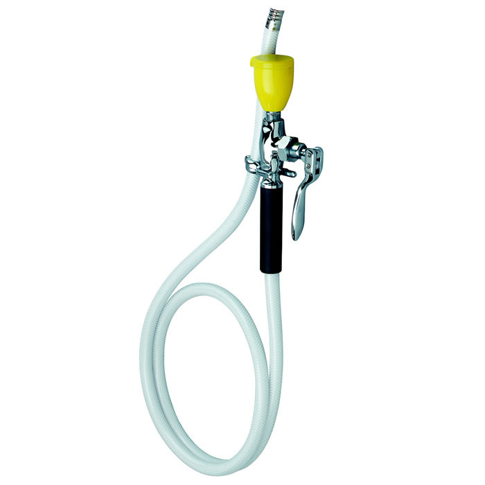 Speakman SE-920 - Drench hose, aerated spray, self-closing valve, 6’ hose, wall mounted on hook.