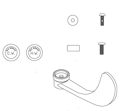 T&S Brass - B-WH4-K - 4-inch WRIST ACTION/ETERNA