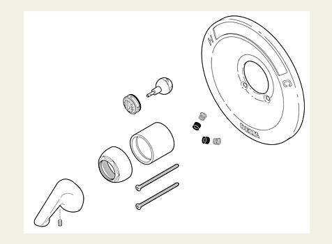 Delta RP54870  Renovation Kit - 600 Series Tub & Shower, Chrome