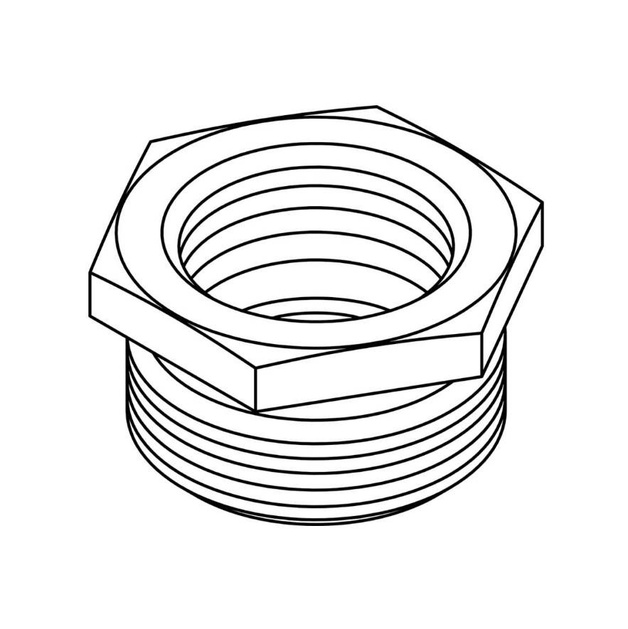 CENTRAL BRASS X765-TA Brass Hex Packing Nut for Stem Assembly - 6 Pack