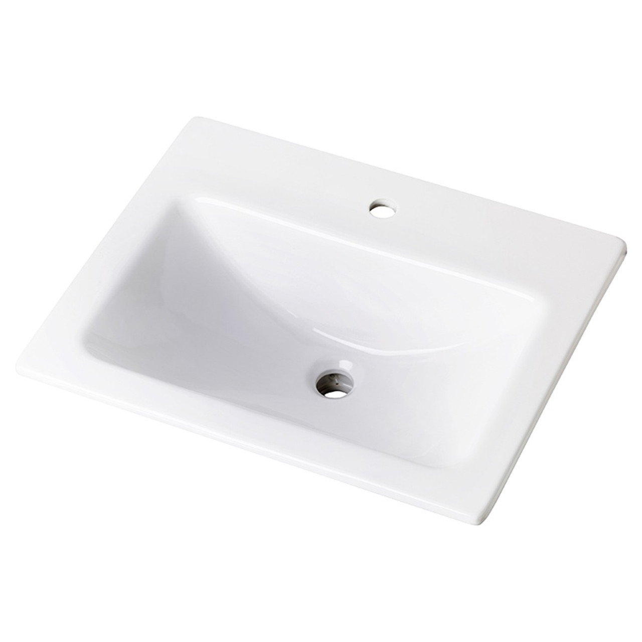 Gerber 0013892 Wicker Park Countertop Lavatory 21"x18" Rectangle with U-Shaped Basin - Low-Profile - Single Hole White