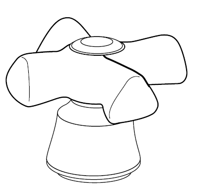 Gerber - SM WHITE CHINA CROSS HANDLE HOT - CHROMEOME