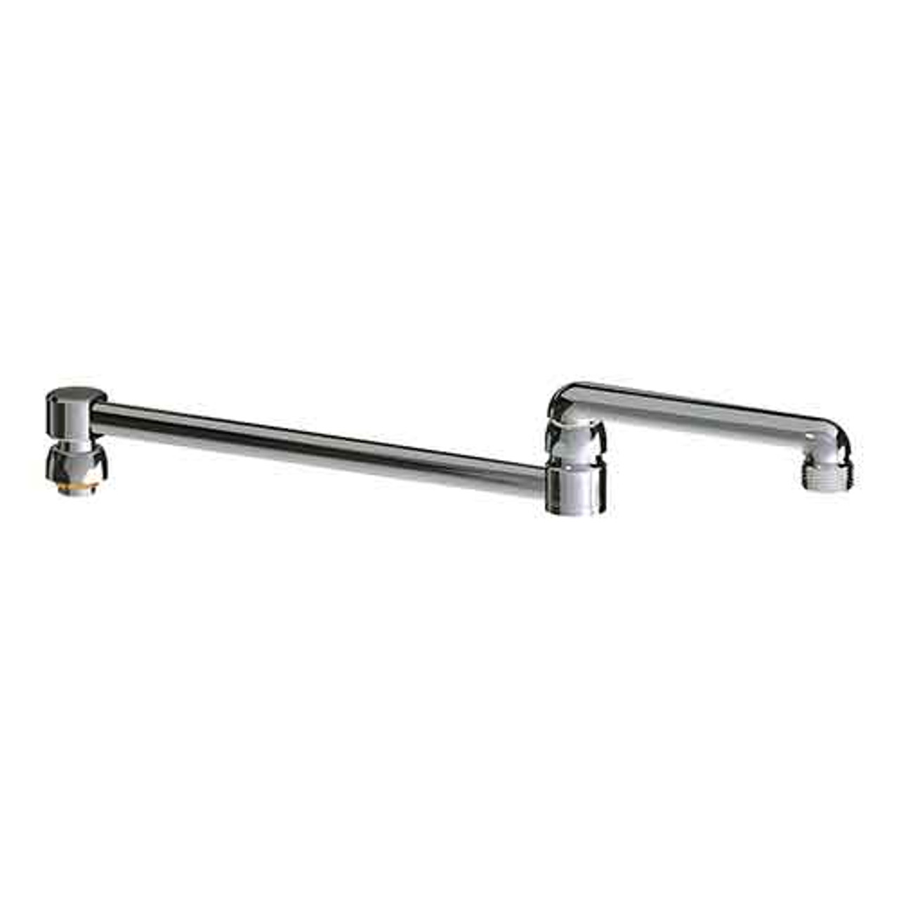 Chicago Faucets DJ18JKABRCF - 18-inch Double Jointed Swing Spout, Rough Chrome Finish