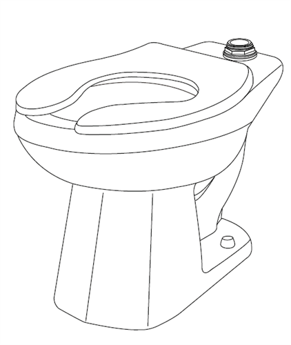 Gerber 25-833 North Point 1.28/1.6gpf Elongated Floor Mounted Top Spud Bowl 10" Rough-In White