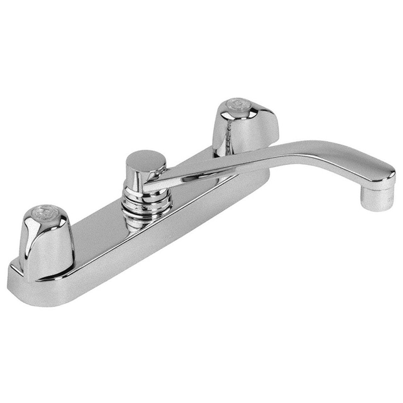 Gerber 42-406 Gerber Classics 2 handle Kitchen Faucet Deck Plate Mounted W/ Metal Handles & 8" D-Tube Spout 2.2gpm (Chrome) Gerber 42-406 Gerber Classics 2 handle Kitchen Faucet Deck Plate Mounted W/ Metal Handles & 8" D-Tube Spout 2.2gpm (Chrome)