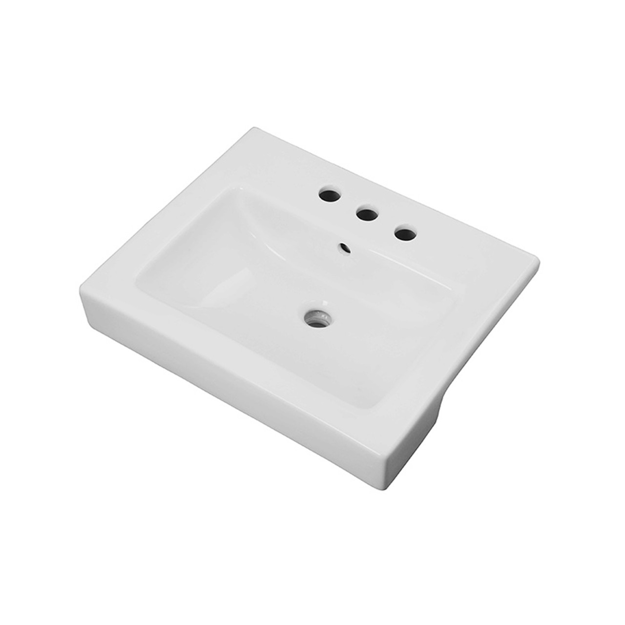 Gerber 12825 - North Point Semi-recessed lav 4-inch  hole, white