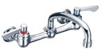 Gerber C4-44-693 Commercial Wall Mount Kitchen Faucet, 2 Wrist Blade