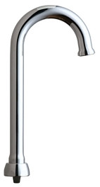 Chicago Faucets GN1FCJKABCP - 3-1/2-inch Flow Control Rigid / Swing Gooseneck Spout