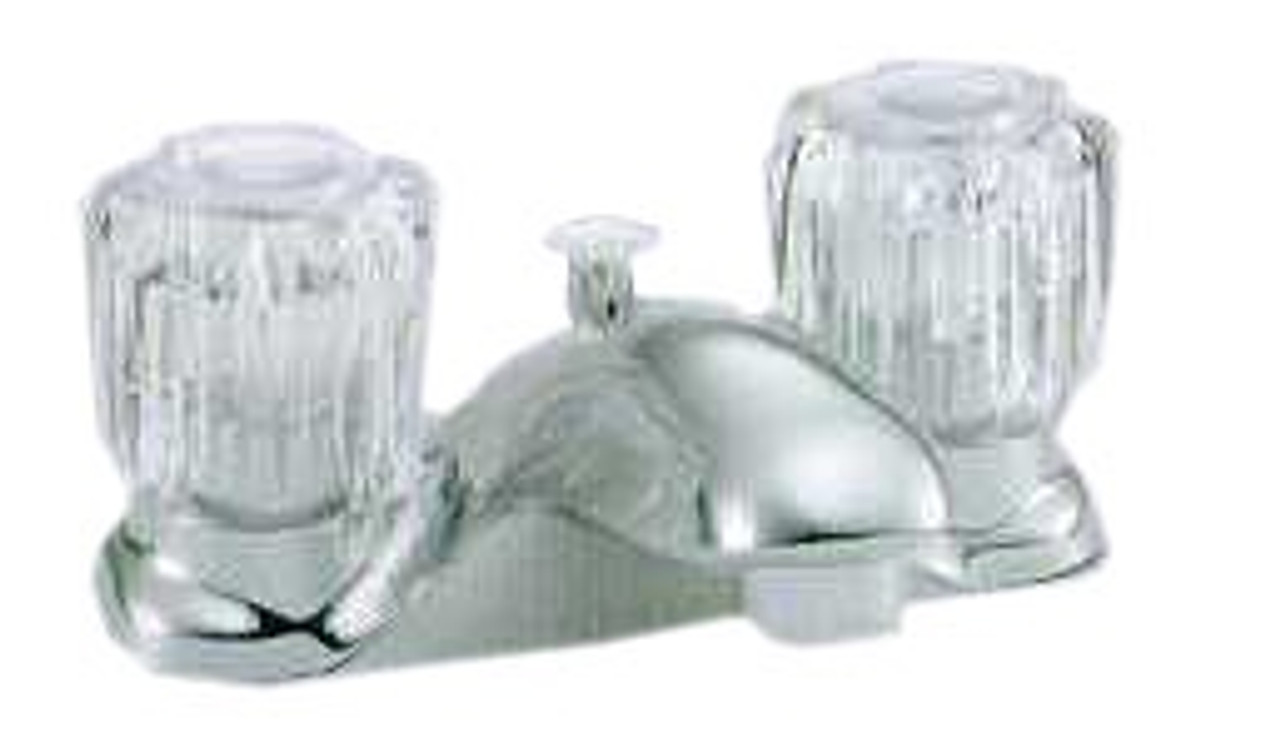 Gerber - MAXWELL 2 HANDLE LAVATORY FAUCET ACRYL HANDLES WITH BRASS POP-UP DRAIN CER - CHROME