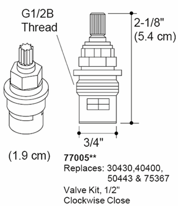 Kohler® - GP77005 - Hot Water Cartridge