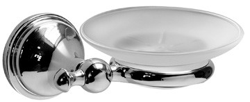 Meridian 2096050 - Glass Soap Dish & Holder (Solid Brass Construction) - 18K Gold