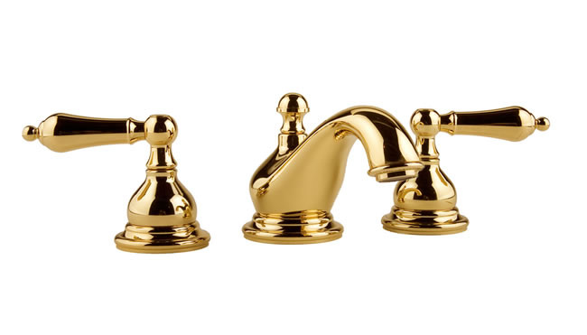Meridian 2024130 - Widespread Lavatory Faucet Lever Handles (Solid Brass Construction) - 18K Gold