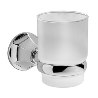 Meridian 2201130 - Glass Tumbler with Holder (Solid Brass Construction) - Brushed Brass
