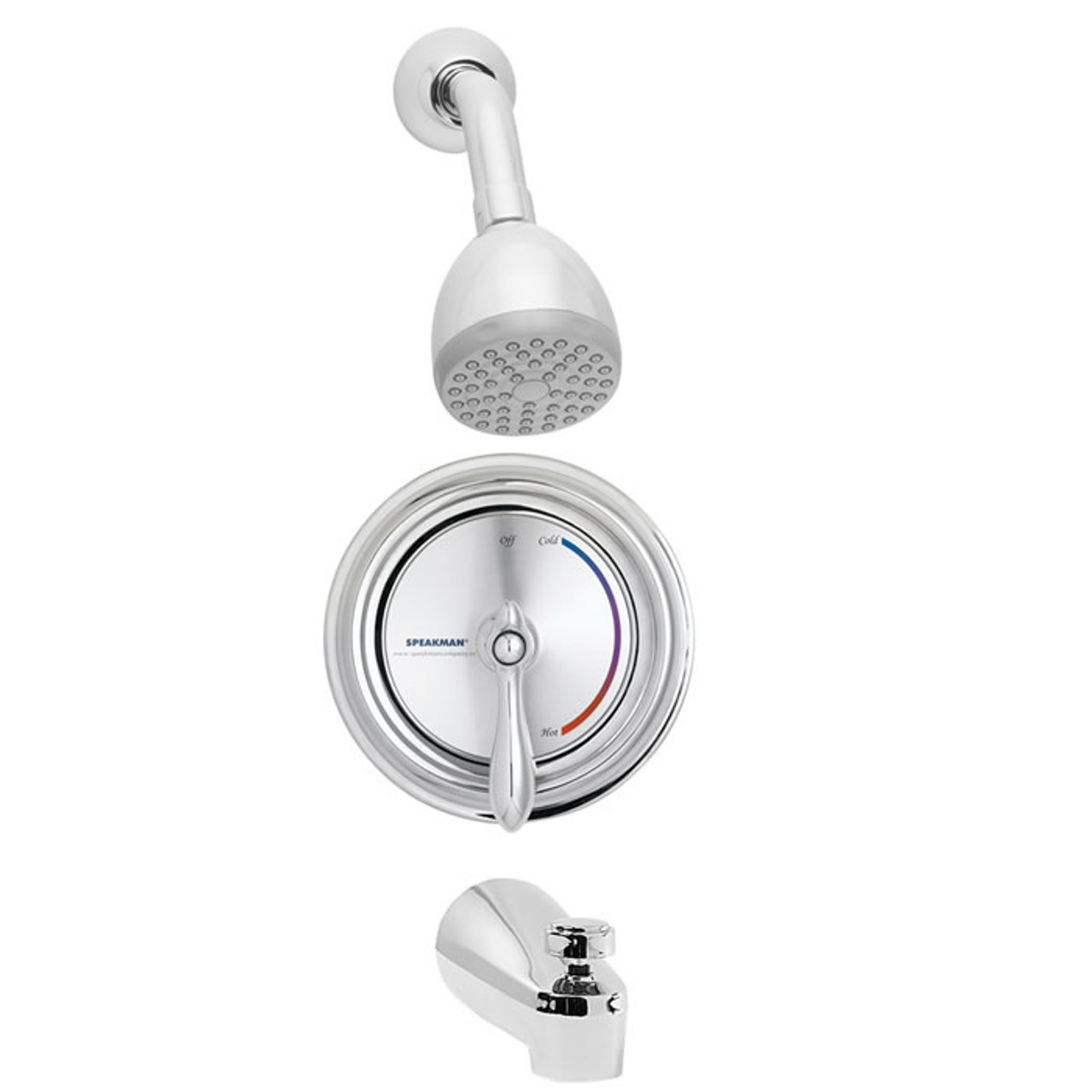 Speakman SM-3030 - SM-3000 anti-scald valve. S-2272-E2 showerhead, S-2500 arm and flange. S-1556 diverter tub spout. Meets ASSE 1016 and ASME A112.18.1/CSA B125.1 Speakman SM-3030 - SM-3000 anti-scald valve. S-2272-E2 showerhead, S-2500 arm and flange. S-1556 diverter tub spout. Meets ASSE 1016 and ASME A112.18.1/CSA B125.1