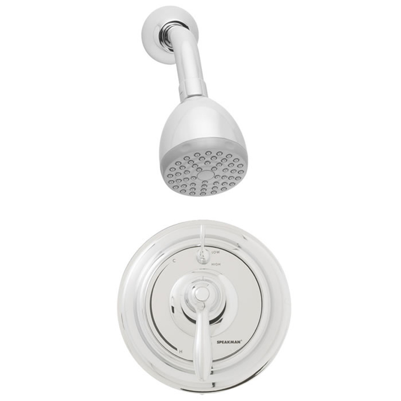 Speakman SM-5410 - SM-5400 thermostatic/pressure balance valve, S-2272-E2 showerhead and S-2500 arm and flange. 
Replaces SM-3210.  Valve body with integral stops. Speakman SM-5410 - SM-5400 thermostatic/pressure balance valve, S-2272-E2 showerhead and S-2500 arm and flange. 
Replaces SM-3210.  Valve body with integral stops.