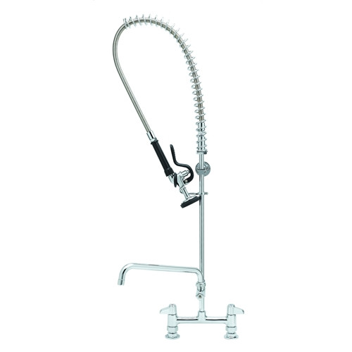 T&S Brass 5PR-6D12 - Pre-Rinse Unit: 152Mm C/C Base Fct,18"Riser,Add-On Fct,12"Swing Nozzle,44"Hose,Spray Valve