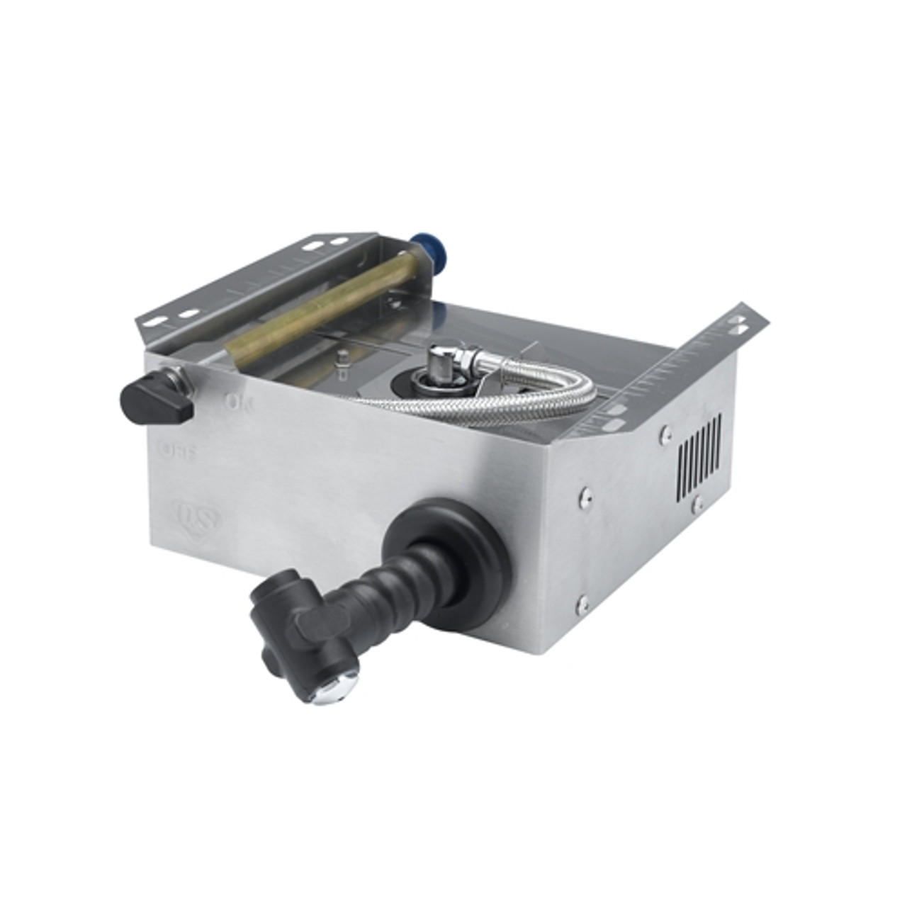 T&S Brass B-7161-C 6' Combi-Oven Hose Reel, Stainless Steel Shroud, Push-Button Spray Valve