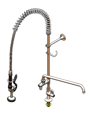 T&S Brass - 5PR-1S18 - Pre-rinse, Single Hole, 18-inch Add-on Faucet