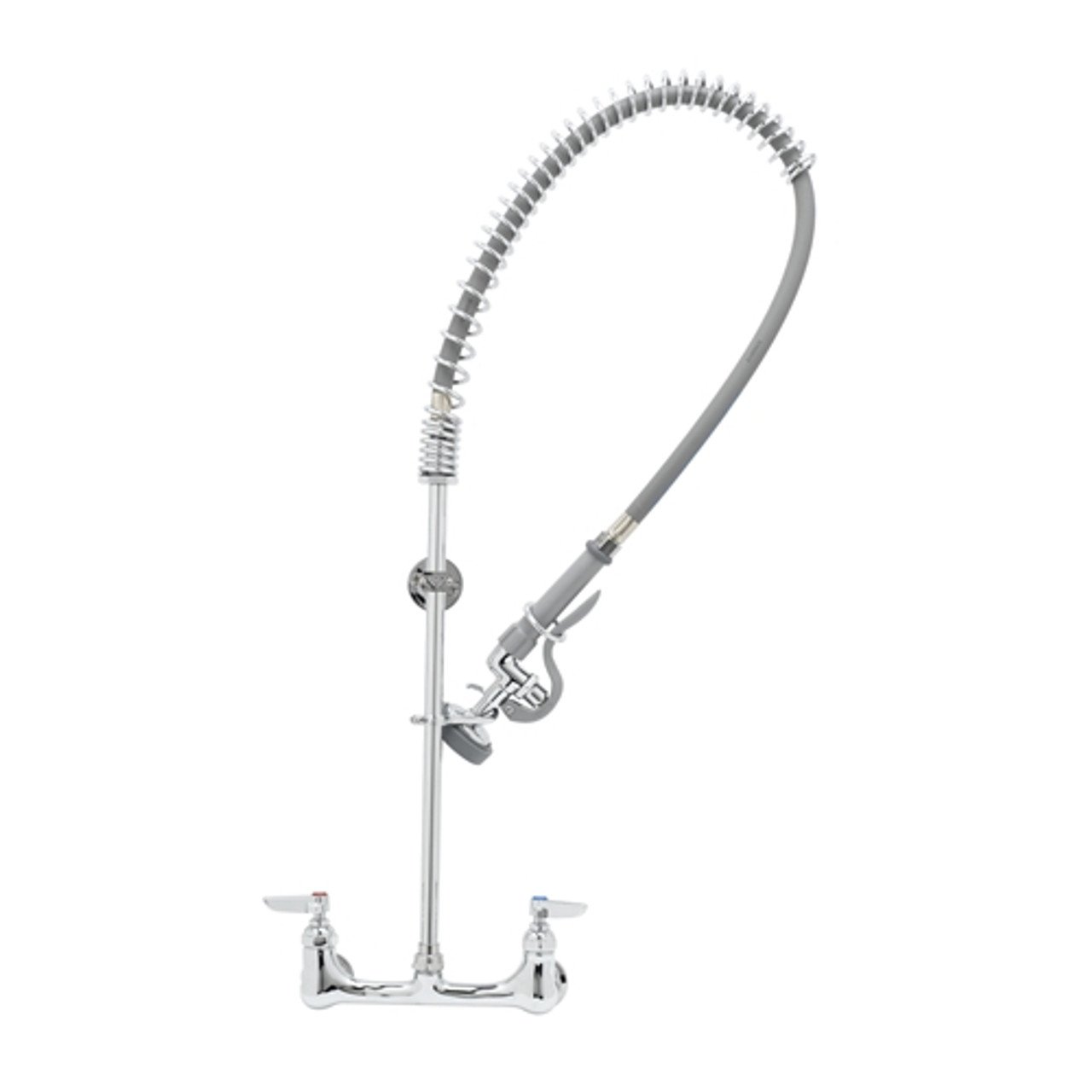 T&S Brass - B-0133-R - 8-inch Center Wall Mounted Easy Install Pre-Rinse Faucet with PVC Spray Hose and B-0107 Spray Valve - No Wall Bracket T&S Brass - B-0133-R - 8-inch Center Wall Mounted Easy Install Pre-Rinse Faucet with PVC Spray Hose and B-0107 Spray Valve - No Wall Bracket