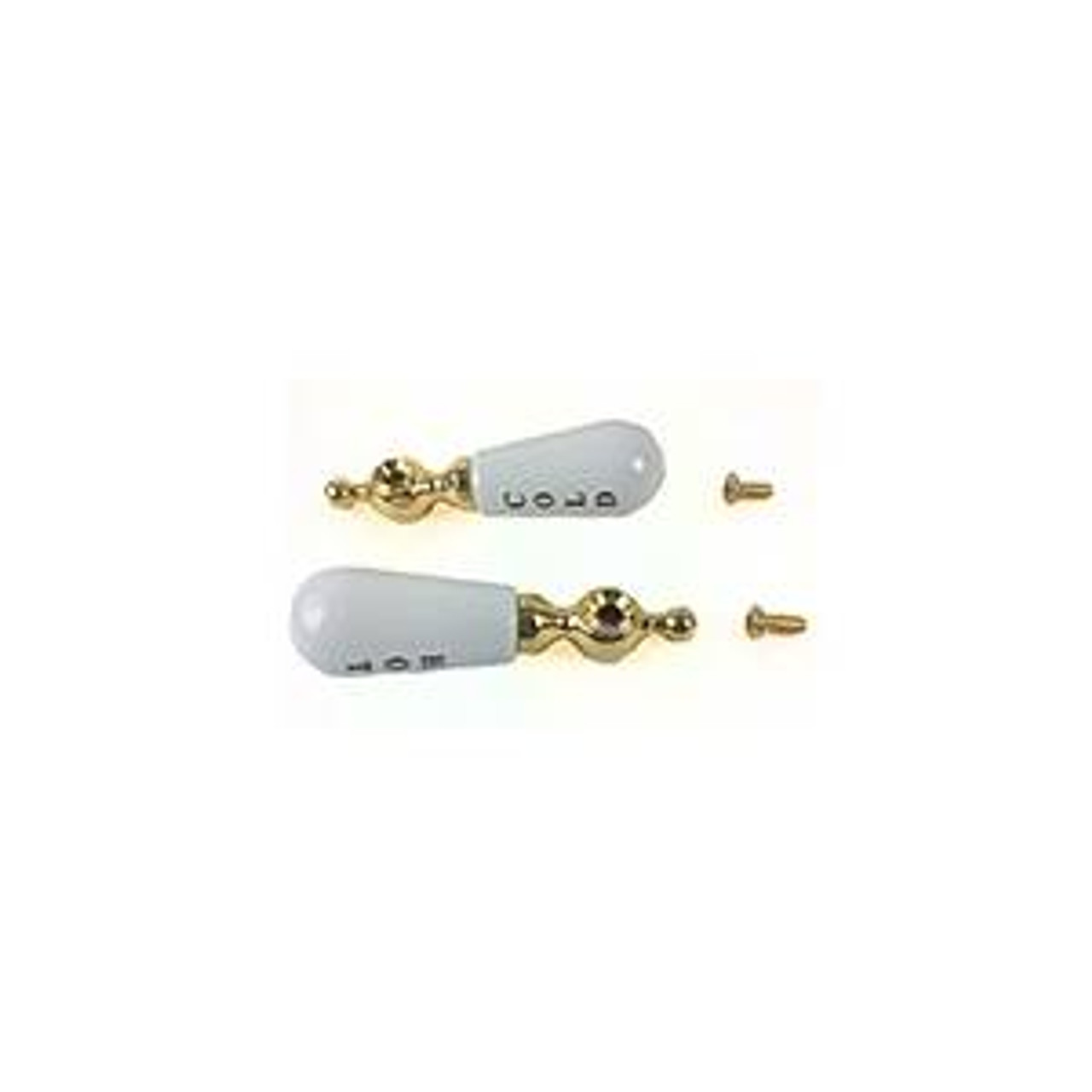 Chicago Faucet - 372-HPRJKCPB - Porcelain Lever Handles - Polished Brass (Pair)