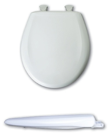 Bemis 200SLOWT Round, Closed Front with Cover and available in your choice of color. The 200SLOWT is a Plastic Toilet Seat with DuraGuard® an antimicrobial agent.