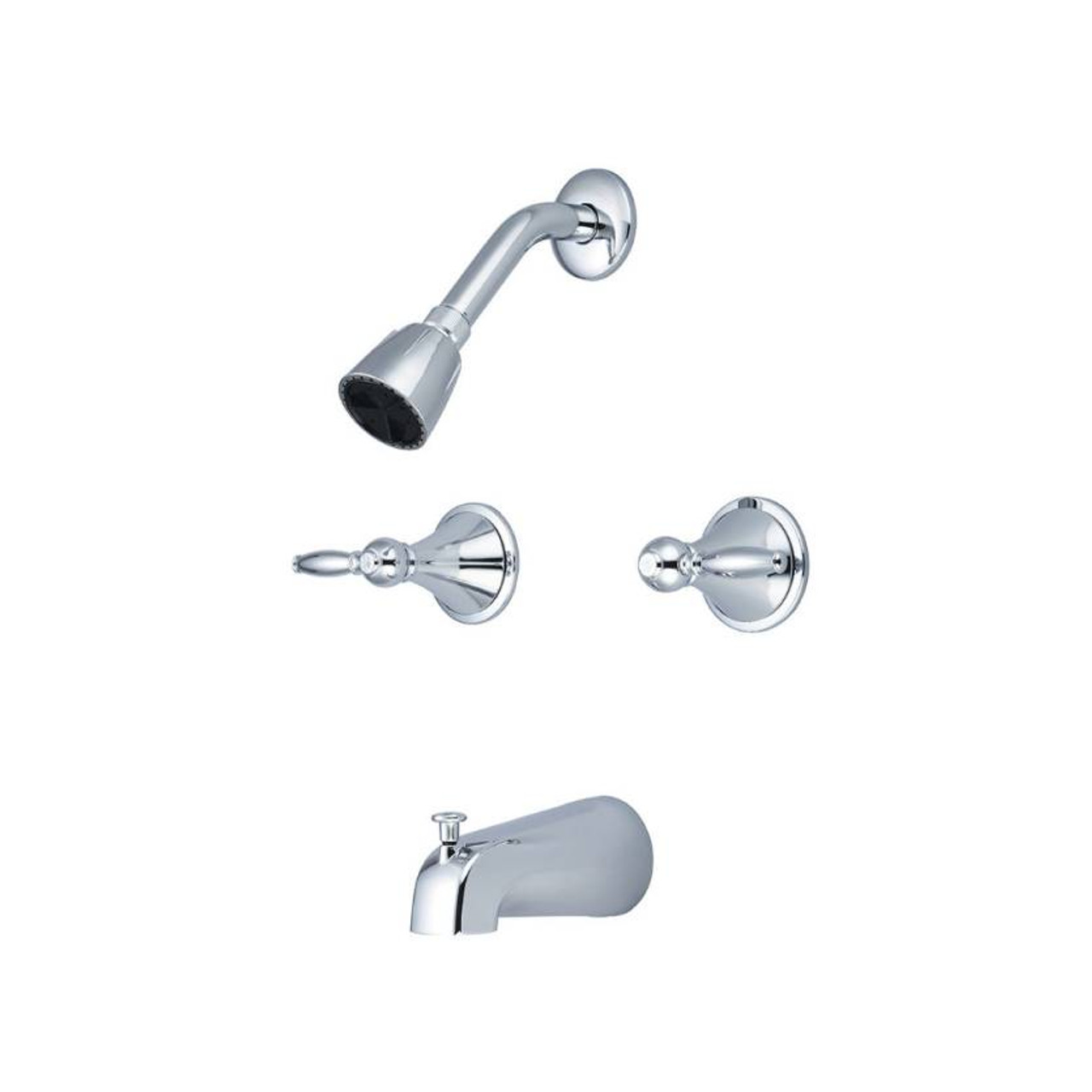 CENTRAL BRASS 80897-L3 Two Handle Tub & Shower Set 8" Centers, Diverter Spout