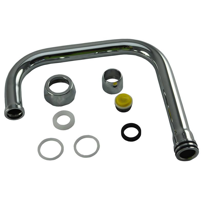 Chicago Faucets DB6AE3JKABCP - 6-1/4-inch Rigid / Swing Double-bend Spout